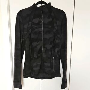 lululemon athletica Black Camo Bomber-Style Zip Jacket